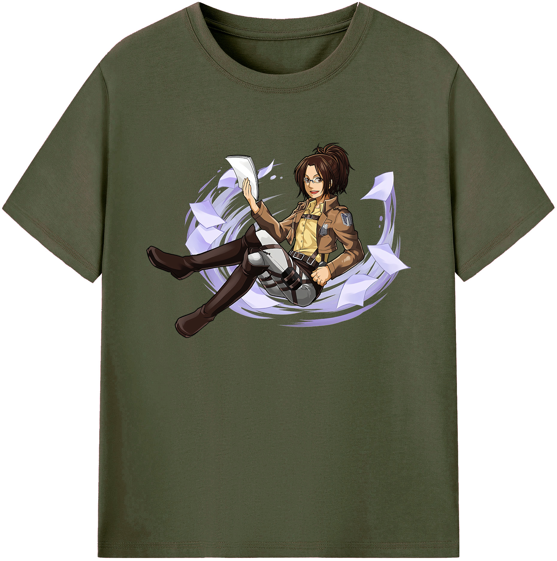 （画像用） 進撃の巨人 ハンジ·ゾエ Attack on Titan Hanji Zoe 綿100％ メンズ半袖Tシャツ｜肌触りやわらか＆通気性